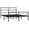 vidaXL Estrutura de cama com cabeceira e p&eacute;s 140x200 cm metal preto