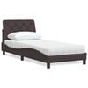 vidaXL Cama com colch&atilde;o 90x200 cm tecido castanho-escuro