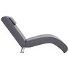 vidaXL Chaise longue com almofada couro artificial cinzento