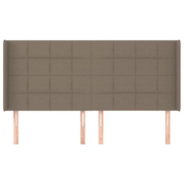 vidaXL Cabeceira cama abas tecido 183x16x118/128 cm cinza-acastanhado