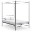 vidaXL Estrutura de cama com dossel 120x200 cm metal cinzento