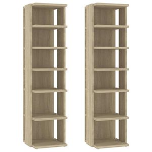 vidaXL Arm&aacute;rios para sapatos 2 pcs 27,5x27x102 cm carvalho sonoma