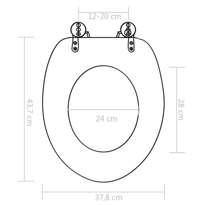 vidaXL Assentos de sanita 2 pcs com tampas MDF design conchas