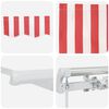 vidaXL Toldo Retr&aacute;til Manual Vermelho e Branco 300 x 250 cm