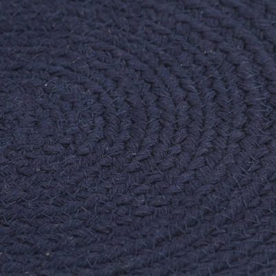 vidaXL Individuais mesa 6 pcs algodão liso 38 cm redondo azul-marinho
