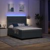 vidaXL Cama Box com colch&atilde;o com led Cinza Escuro 160 x 200 cm Veludo