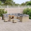 vidaXL Conjunto de Sof&aacute; de Jardim 13 pcs Bege e Cinza Claro vime PE