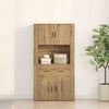 vidaXL Highboard com gaveta carvalho artisiano 80 x 33 x 150 cm