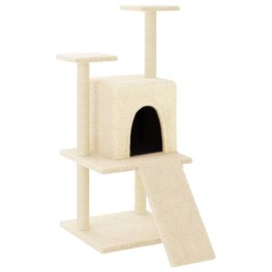 vidaXL &Aacute;rvore para gatos c/ postes arranhadores sisal 110 cm cor creme