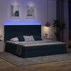 vidaXL Cama com arruma&ccedil;&atilde;o e LED com led Azul 200 x 200 cm Poli&eacute;ster