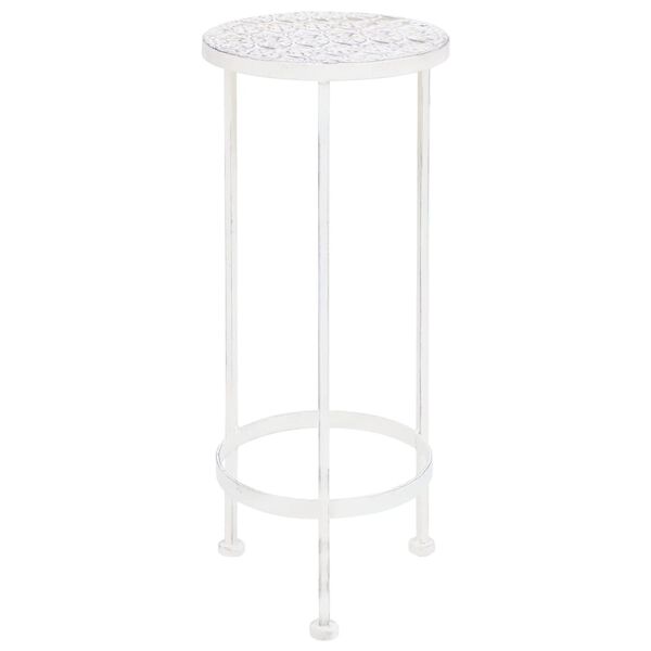 vidaXL Suporte para plantas 3 pcs estilo vintage metal antigo branco