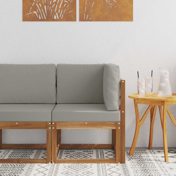 vidaXL Sof&aacute; de Canto Outdoor Madeira S&oacute;lida de Ac&aacute;cia