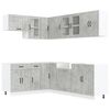 vidaXL 11 pe&ccedil;as arm&aacute;rio de cozinha conjunto Lucca concreto cinza