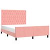 vidaXL Estrutura de cama c/ cabeceira 140x200 cm veludo rosa