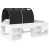 vidaXL Estrutura de Cama com T&uacute;nel com prateleira 3 pcs Branco e Preto