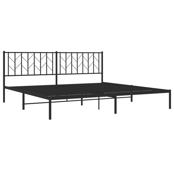 vidaXL Estrutura de cama com cabeceira 200x200 cm metal preto