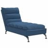 vidaXL Chaise lounge com almofadões tecido azul