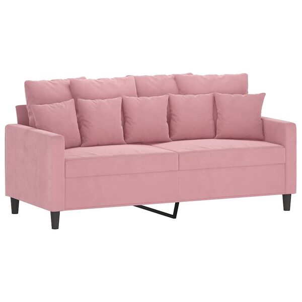 vidaXL Sof&aacute; de 2 lugares veludo 140 cm rosa