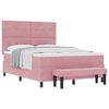 vidaXL Cama Box com almofada com cabeceira Rosa 190 x 140 cm Veludo