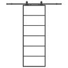 vidaXL Porta deslizante c/ conj. ferragens 76x205cm vidro ESG preto