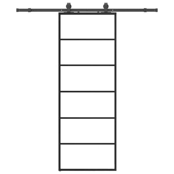 vidaXL Porta deslizante c/ conj. ferragens 76x205cm vidro ESG preto