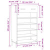 vidaXL Sapateira 60x35x105 cm derivados de madeira branco brilhante