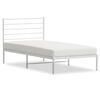 vidaXL Estrutura de cama com cabeceira 90x190 cm metal branco