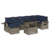 vidaXL Conjunto de sof&aacute; de jardim com 8 pe&ccedil;as e almofadas em rattan sint&eacute;tico cinza