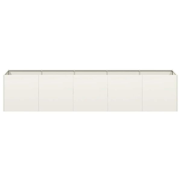 vidaXL Vaso floreira 200x40x40 cm a&ccedil;o laminado a frio branco