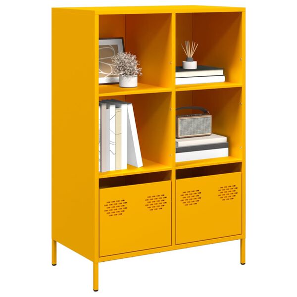 vidaXL Móvel alto 68x39x103,5 cm aço amarelo mostarda