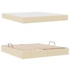 vidaXL Cama com arruma&ccedil;&atilde;o e colch&atilde;o Creme 160 x 200 cm Poli&eacute;ster