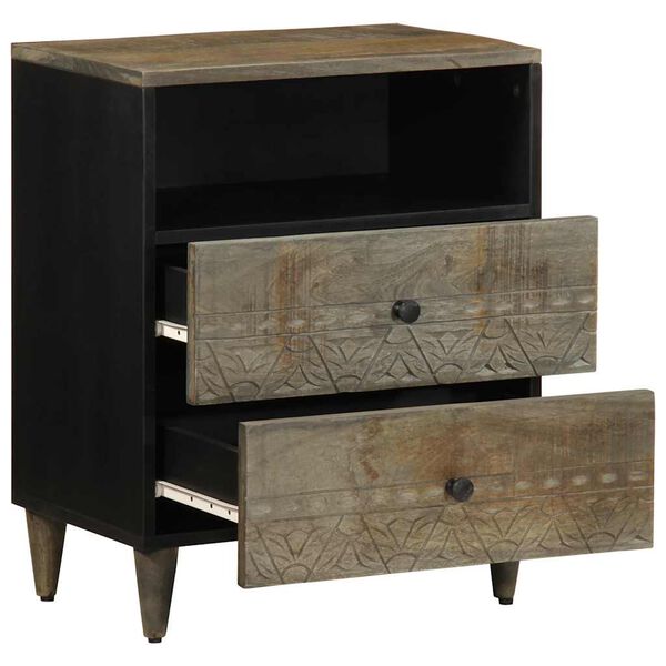 vidaXL Mesa de cabeceira cinzento claro 50x33x60 cm