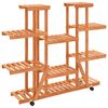 vidaXL Suporte de plantas com rodas 110x25x115 cm abeto maci&ccedil;o