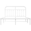 vidaXL Estrutura de cama com cabeceira 135x190 cm metal branco