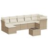 vidaXL 8 pcs conjunto de sof&aacute;s p/ jardim com almofad&otilde;es vime PE bege