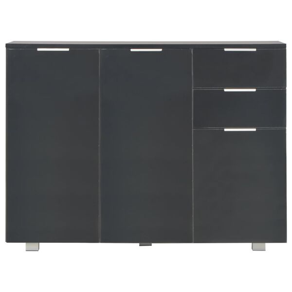 vidaXL Aparador 107x35x80,5 cm preto brilhante