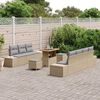 vidaXL Conjunto de Sof&aacute; de Jardim 10 pcs Bege e Cinza Claro
