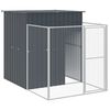 vidaXL Casota p/ cães c/ parque 165x1271x181cm aço galvaniz. antracite