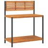 vidaXL Mesa de trabalho para jardim 90x50x110 cm ac&aacute;cia maci&ccedil;a e a&ccedil;o