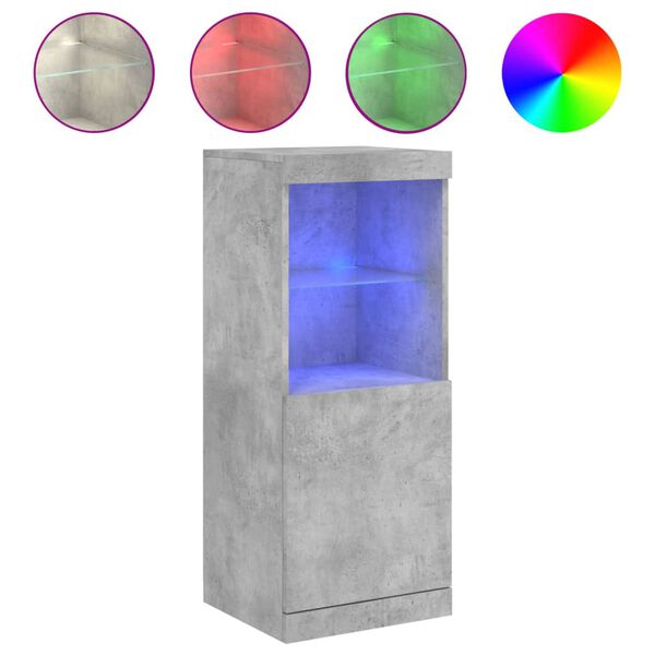 vidaXL Aparador com luzes LED 41x37x100 cm cinzento cimento