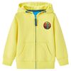 Sweatshirt para crian&ccedil;a com capuz e fecho amarelo-claro 128