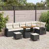 vidaXL Conjunto de Sof&aacute; de Jardim 9 pcs Preto vime PE