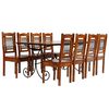 vidaXL Conjunto mesa de jantar 9 pcs madeira de ac&aacute;cia maci&ccedil;a