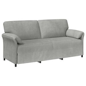 vidaXL Sof&aacute; de 3 Lugares Cinzento-claro 198 x 83 x 95 cm Veludo