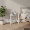 vidaXL Mesas cabeceira 2 pcs a&ccedil;o e vidro temperado 45x30,5x60cm branco