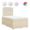 vidaXL Cama com molas/colch&atilde;o 120x200 cm tecido cor creme