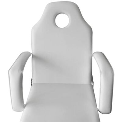 Cadeira massagem com encosto ajustável e apoio para os pés, branco