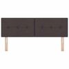 vidaXL Cabeceira LED com cabeceira Marrom Escuro 144 cm Poli&eacute;ster
