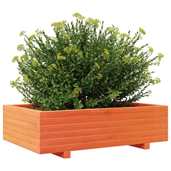 vidaXL Vaso/floreira de jardim 90x60x26,5 cm pinho maci&ccedil;o castanho-mel