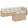 vidaXL Conjunto de Sof&aacute; de Jardim 8 pcs Bege e Branco vime PE